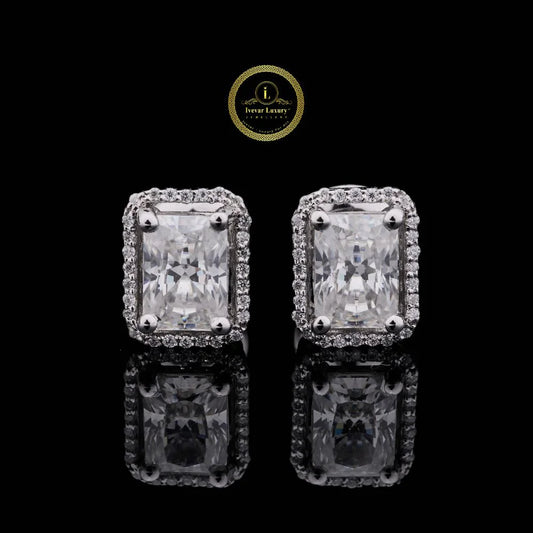 Timeless 3.00 CT Radiant Cut Lab Grown Diamond Halo Stud Earrings By Ivevar