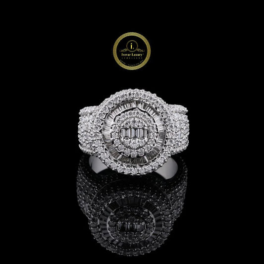 Elegant Round & Baguette Lab Grown Diamond Ring By Ivevar
