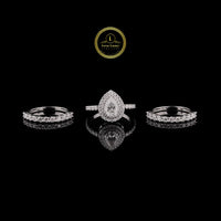 2.50 CT Pear-Cut Halo Lab Grown Diamond Bridal Ring Set by Ivevar