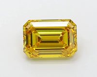 Stylish Of 1.64 CT Emerald Shape Fancy Vivid Yellow Color VS2 Clarity Moissanite Diamond For Quiet Hope
