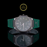 Rose Gold Diamond Bezel Green Strep Watch