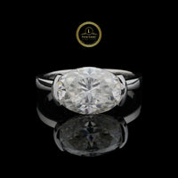 Minimalist 3.5 CT Oval Cut Moissanite Diamond Solitaire Ring for Her By Ivevar