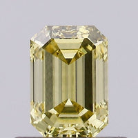 Beautiful 0.50 CT Emerald Shape Fancy Intense Yellow Color VVS2 Clarity Lab grown Diamond For Cocktail Ring