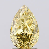 Prefect 1.50 CT Pear Shape Fancy Vivid Yellow Color VS1 Clarity Lab grown Diamond For Gift Ring