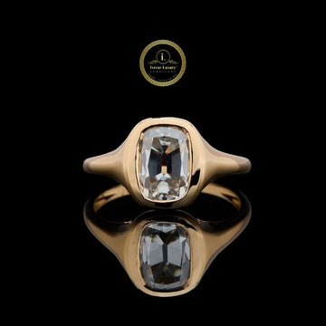 Elegant 3.00 CT Cushion Cut Lab Grown Diamond Solitaire Ring in 14K Yellow Gold By Ivevar