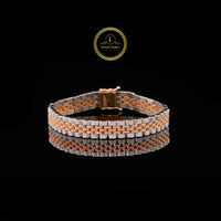 Triple Row Round Cut Lab Grown Diamond Tennis Bracelet