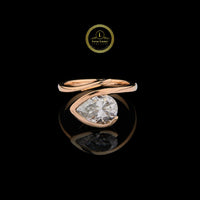 Modern Luxury 3.00 CT Pear Cut Moissanite Diamond Ring by Ivevar
