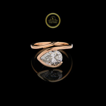 Modern Luxury 3.00 CT Pear Cut Moissanite Diamond Ring by Ivevar