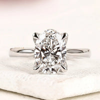 2.50 CT Modern Minimalist Oval Cut Moissanite Diamond Engagement Ring By Ivevar
