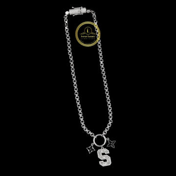 Hip Hop Moissanite Diamond Alphabet Pendant Chain By Ivevar