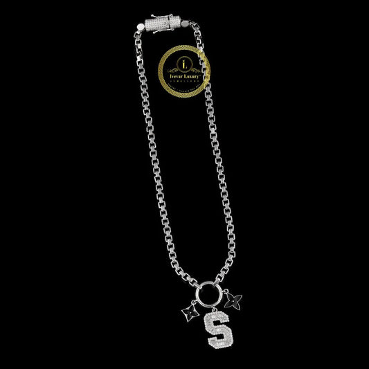 Custom Initial S Lab Grown Diamond Link Necklace By Ivevar