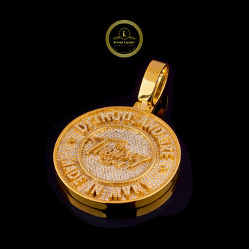 Iced-Out Custom Round Lab Diamond Double Layer Star Medallion Pendant