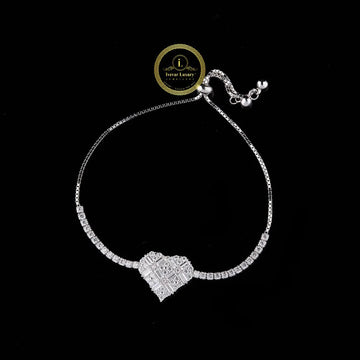 Luxury Lab Diamond Heart Chain Bracelet for Women – Minimal Elegant Style By Ivevar