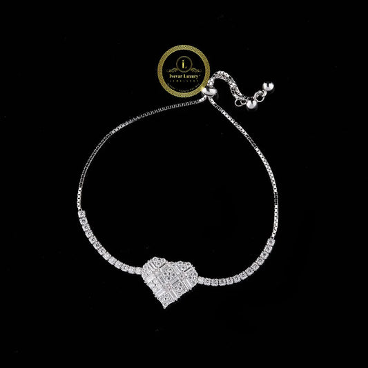 Luxury Lab Diamond Heart Chain Bracelet for Women – Minimal Elegant Style By Ivevar