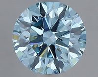 Shiny 1.00 CT Round Shape Fancy Vivid Blue Color VS2 Clarity Moissanite Diamond For Wedding Ring