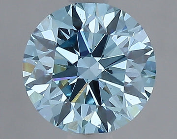 Shiny 1.00 CT Round Shape Fancy Vivid Blue Color VS2 Clarity Moissanite Diamond For Wedding Ring