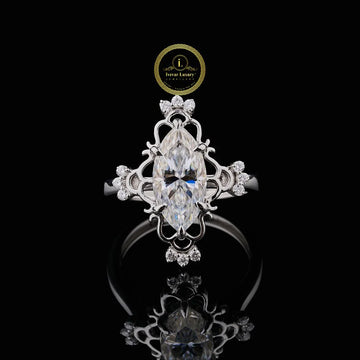 Elegant 3.50 CT Marquise Cut Lab Grown Diamond Ring For Her By Ivevar