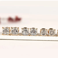 Asscher Cut Lab Grown Diamond Solitaire Women's Earring