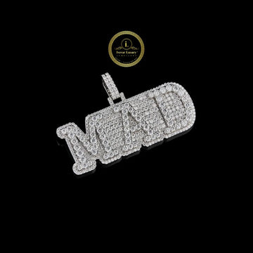 Custom MAD Lab Diamond Name Pendant with Fully Iced Out Hip Hop Luxury Jewelry Design By Ivevar