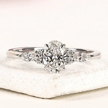 2.50 CT Everyday Luxury Oval Cut Moissanite Diamond Statement Ring By Ivevar