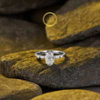 Timeless 2 CT Oval Cut Moissanite Diamond Engagement Ring with Marquise Side Stones By Ivevar