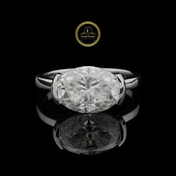 Minimalist 3.5 CT Oval Cut Lab Grown Diamond Solitaire Ring for Her By Ivevar
