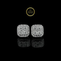 Elegant 2.00 TCW Round Cut Lab Grown Diamond Cluster Stud Earrings in White Gold By Ivevar