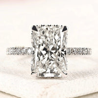 3.00 CT Premium Radiant Cut Moissanite Engagement Ring with Diamond Accents By Ivevar