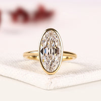 Oval Cut Bezel Set Lab Grown Diamond Solitaire Engagement Ring