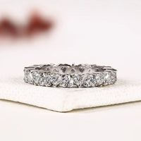 Heart Shape Moissanite Diamond Full Eternity Stacking Band