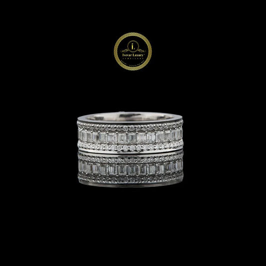 Brilliant 0.10 CT Baguette Cut Moissanite Diamond Eternity Ring By Ivevar