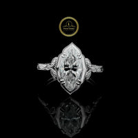 Vintage Marquise Cut  3 CT Lab grown Ring in White Gold By Ivevar