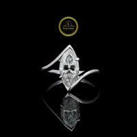 Elegant Marquise Cut 3.50 CT Moissanite Engagement Ring Twisted Design By Ivevar
