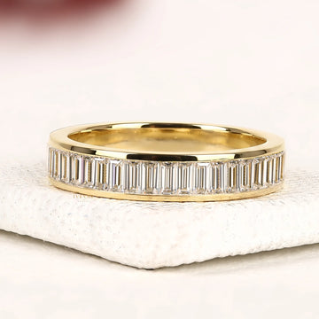 Ivevar Luxury 5.00 TCW Baguette Moissanite Diamond Eternity Band in Yellow Gold