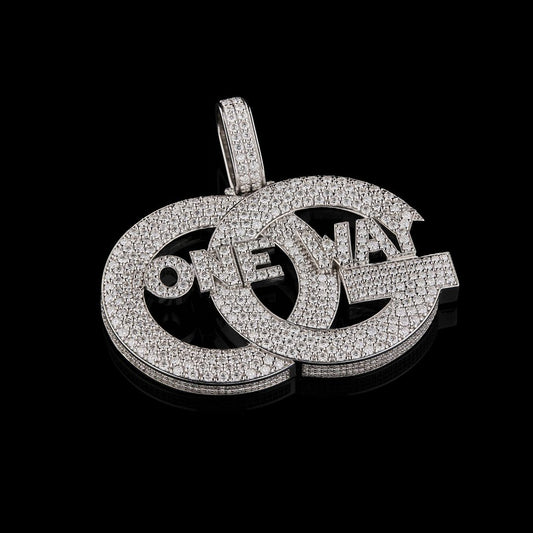 Full Silver Round Cut Lab Grown Diamond OG Latter Unique Style Pendent By Ivevar