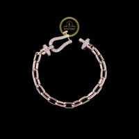 Rose Gold Diamond Nautical Clasp Bracelet Sustainable Lab Grown Diamonds By Ivevar