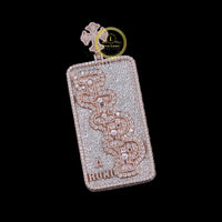Luxury Lab Diamond Trump Card Pendant in Rose Gold Finish with Iced Dollar Design By Ivevar
