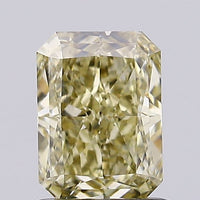 Brilliant Fancy Light Grayish Yellow Color 1.11 CT Radiant Shape VS2 Clarity Moissanite Diamond For her Ring