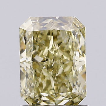 Brilliant Fancy Light Grayish Yellow Color 1.11 CT Radiant Shape VS2 Clarity Moissanite Diamond For her Ring