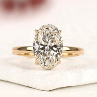 3.00 TCW Ivevar Eternal Radiance Oval Cut Solitaire Moissanite Diamond Engagement Ring