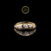 Multi Shape 4.20 CT  Moissanite Ring in Yellow Gold By Ivevar