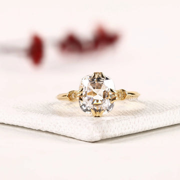 Rose Cushion Lab Grown Diamond Solitaire Engagement Ring