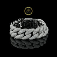 Luxury Hip Hop Style Lab Diamond Cuban Bracelet in White Gold Finish By Ivevar