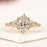 3.50 CT Ivevar Luxury Marquise Lab Grown Diamond Floral Halo Ring in Yellow Gold