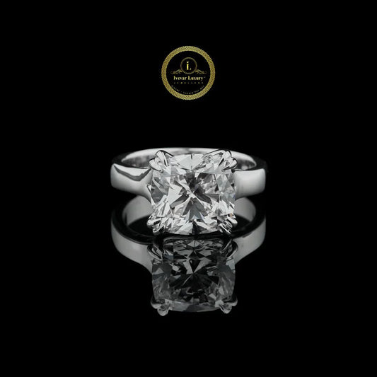 Luxury 3.00 CT Cushion Cut Lab Grown Diamond Solitaire Ring By Ivevar