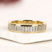 Ivevar Luxury 5.00 TCW Baguette Lab Grown Diamond Eternity Band in Yellow Gold