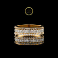 Buguette Cut  0.10 CT Lab Grown  Diamond Eternity Band Ring in Gold By Ivevar