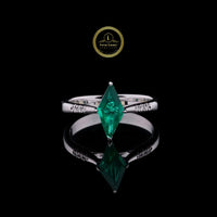 1 CT Green Kite-Cut Moissanite Diamond Ring by Ivevar