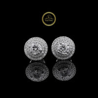 Luxury 2.00 CT Round Cut Lab Gown Diamond Halo Diamond Stud Earrings By Ivevar