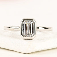 2.00 CT Dainty Emerald Cut Moissanite Diamond Ring for Everyday Elegance By Ivevar